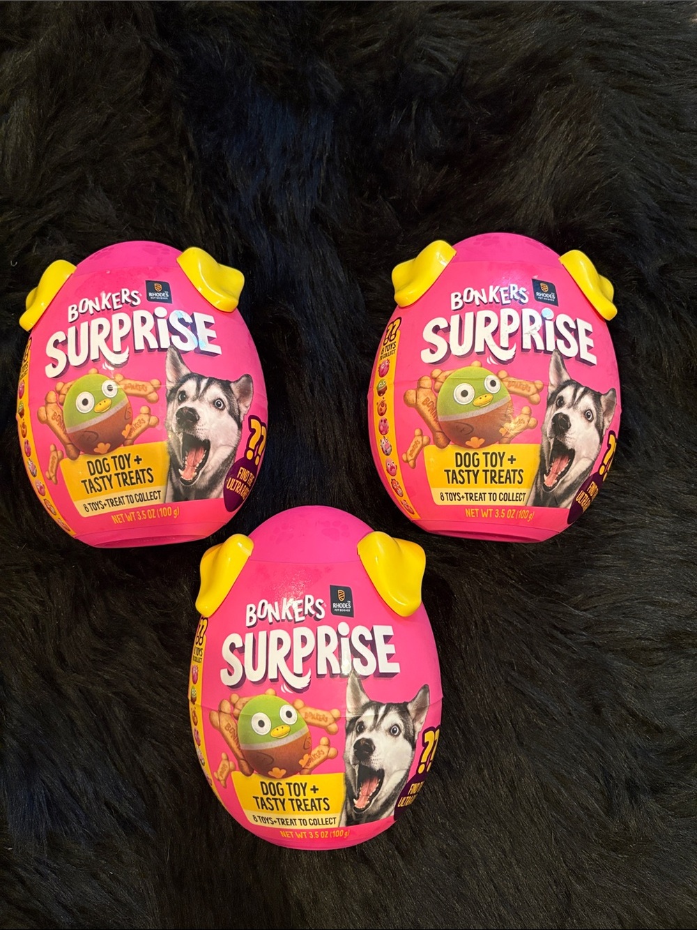 Bonkers Surprise  Dog Toy & Treat Pack - Pink lot of 3